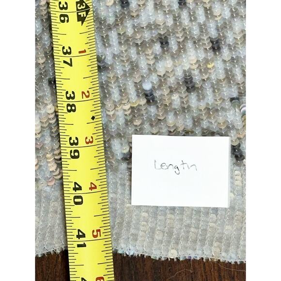 Ports 1961 Gray Silk Midi Dress Sequin Detail Size 6 - Picture 10 of 10